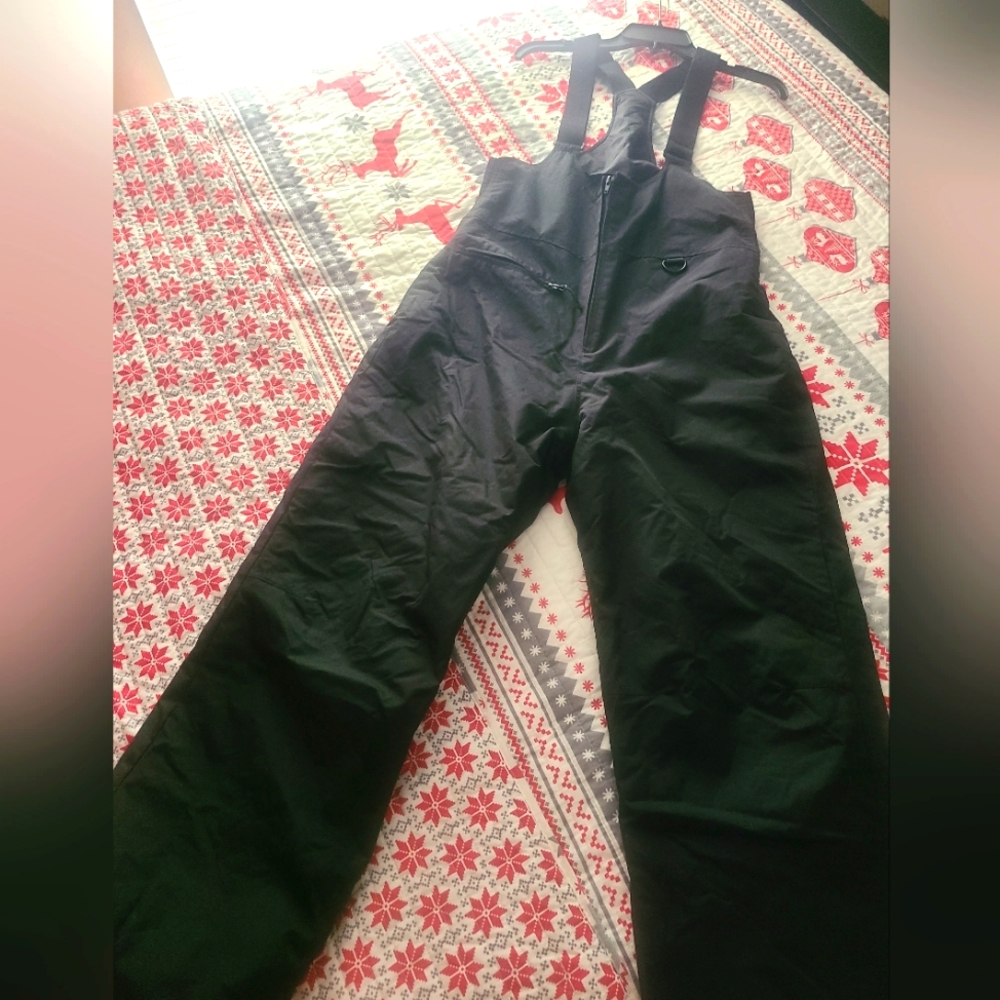 Like-new, worn once, Unisex ski bibs size L